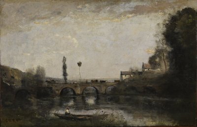 Landscape with Bridge by Jean Baptiste Camille Corot
